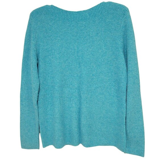 Talbots longsleeve boat neck pull over Sweater size medium blue - Picture 2 of 8